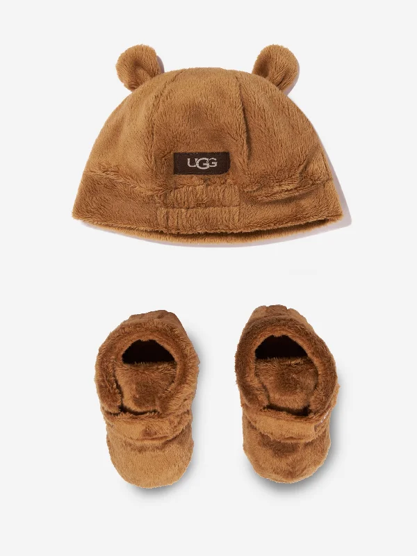 UGG Baby Bixbee Booties And Beanie Gift Set