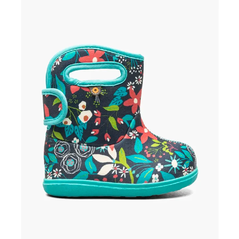 BOGS Ink Blue Multi Cartoon Flowers Baby BOGS