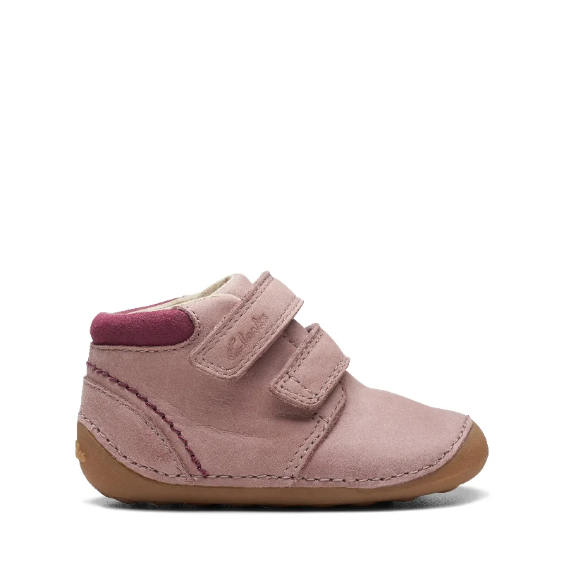 Clarks Tiny Play Infant Girls Dusty Pink Boot