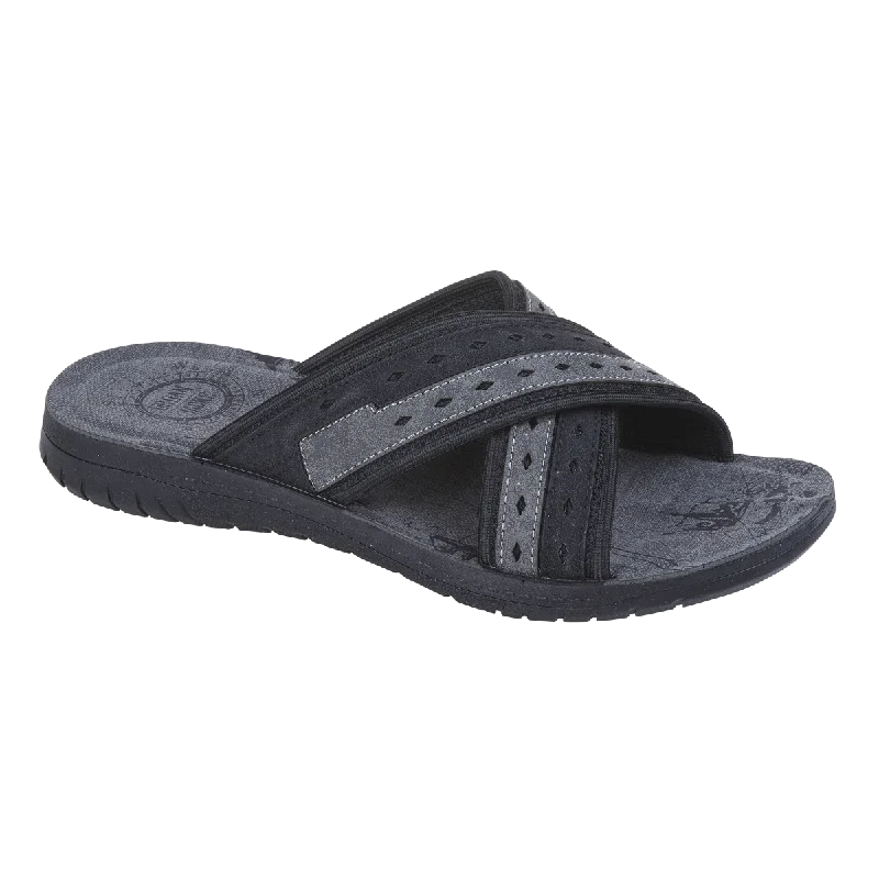 Urban Jacks Faversham Black/Grey Mens Sandals