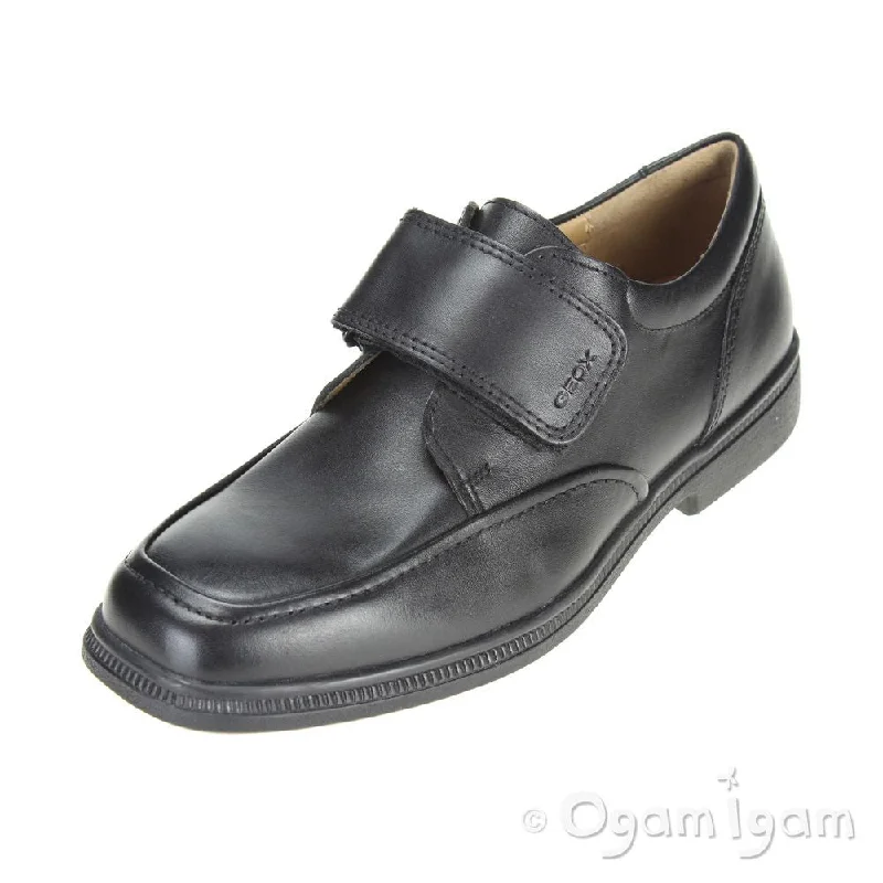 Geox Federico Boys Black School Shoe