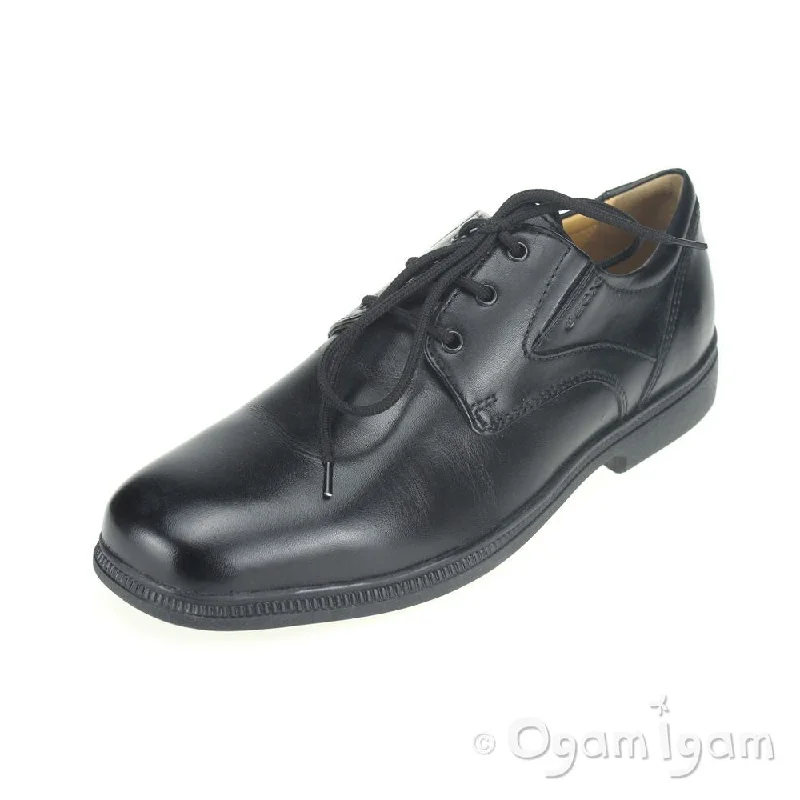 Geox Federico Boys Black School Shoe