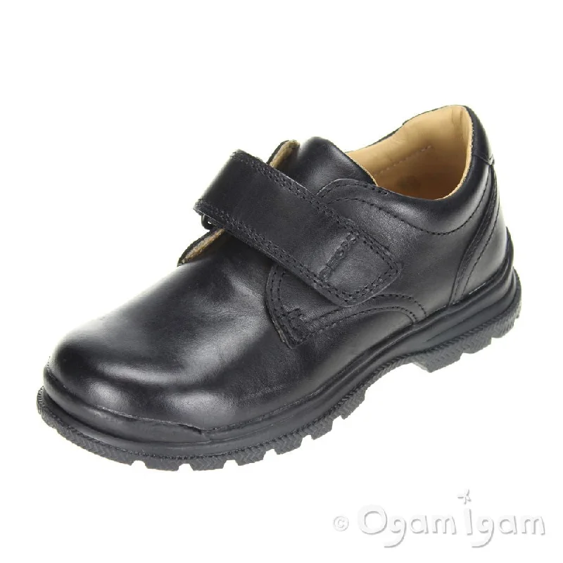 Geox William Boys Black School Shoe