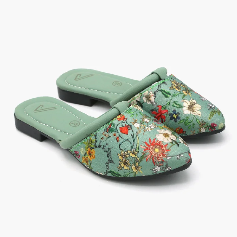 Girls Banto Slipper - Green