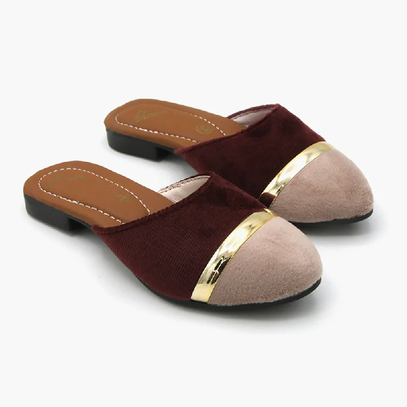 Girls Banto Slipper - Maroon