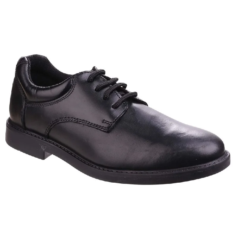 Hush Puppies Tim Boys Black School Shoe