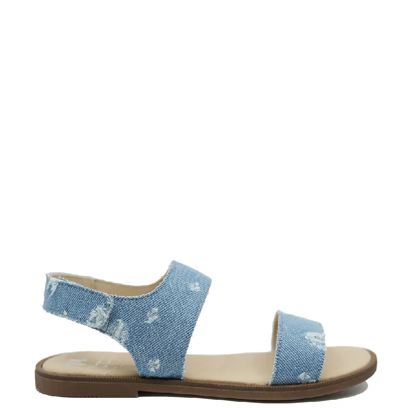 Manuela Blue Denim Velcro Sandal