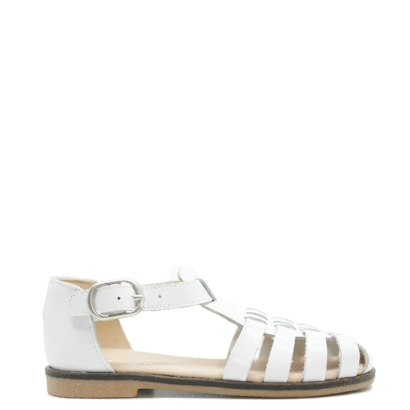 Manuela White Patent Gladiator Sandal