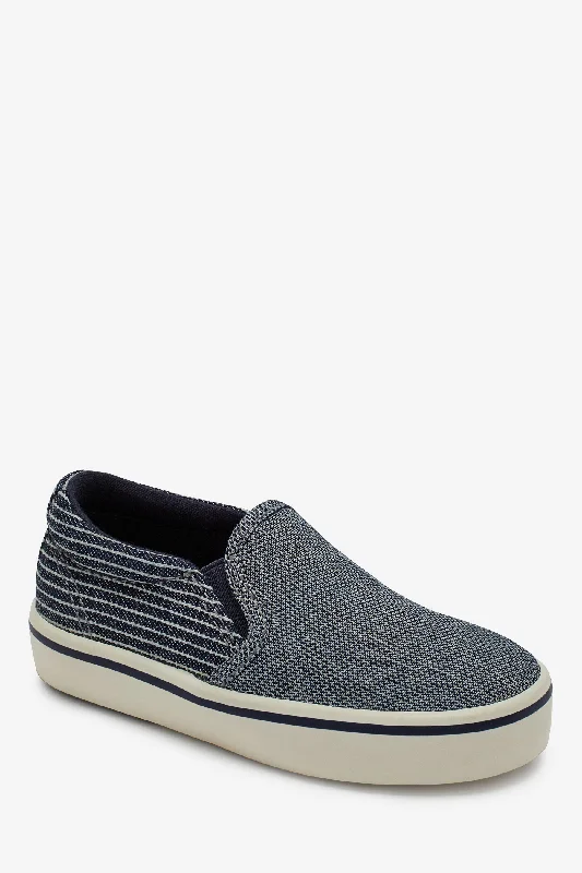 Next Navy Chambray Slip-On Younger Boys Shoes