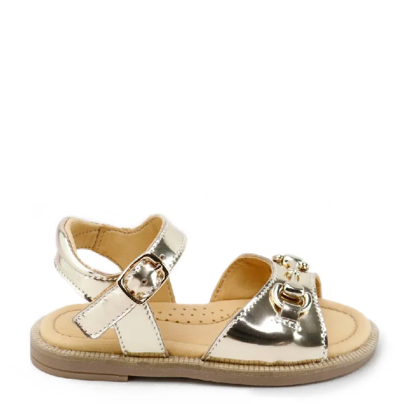 Papanatas Gold Mirror Buckle Sandal