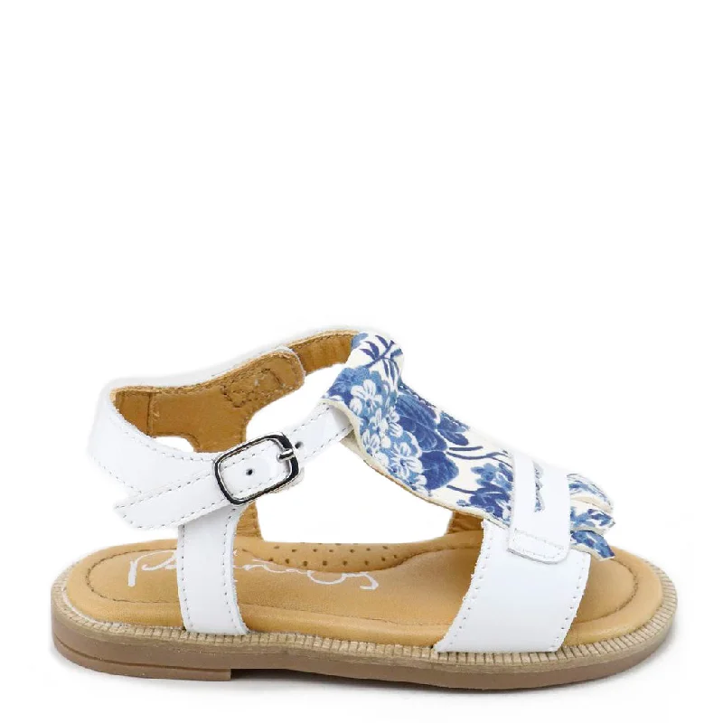 Papanatas White Fringe Floral Sandal