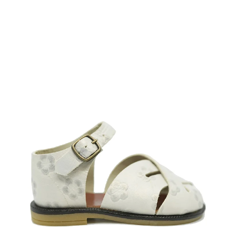 Pepe Cream Flower Criss Cross Baby Sandal