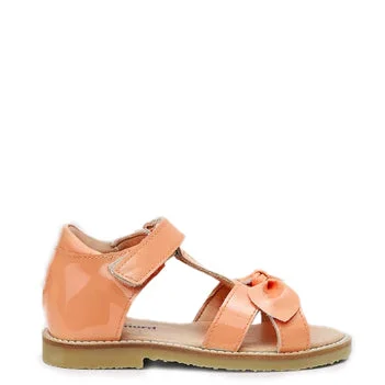 Petit Nord Apricot Patent Bow Sandal