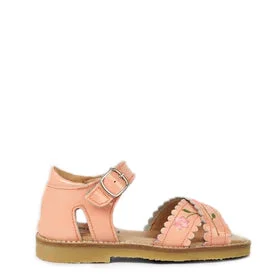 Petit Nord Blush Patent Scalloped Embroidered Sandal