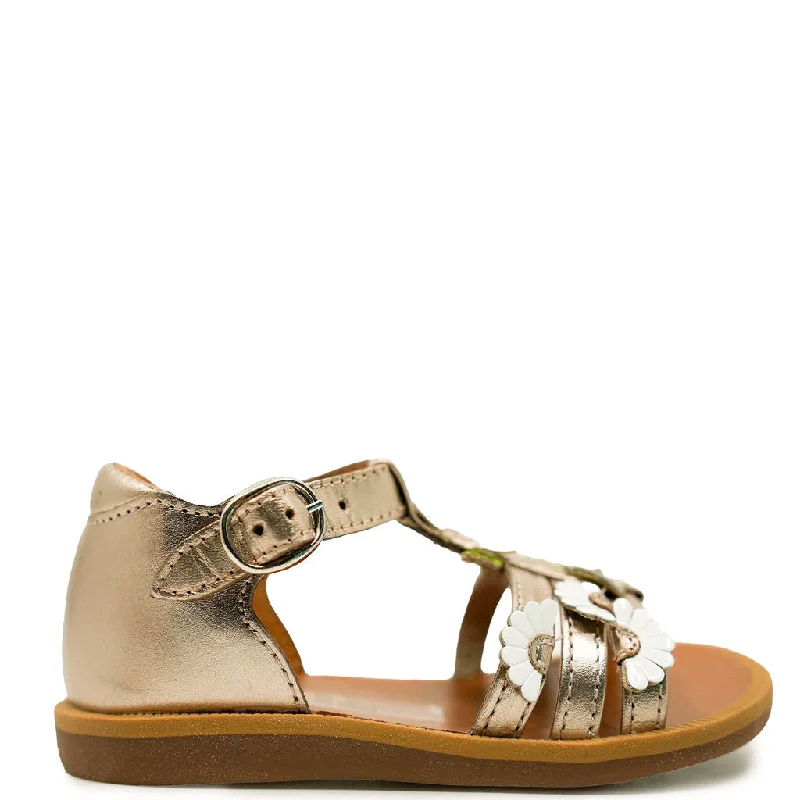 Pom D'Api Champagne Flower Baby Sandal