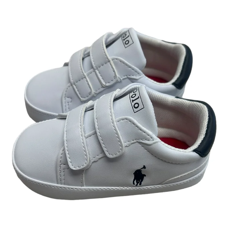 Ralph Lauren - White faux leather baby shoes, trainer style, velcro