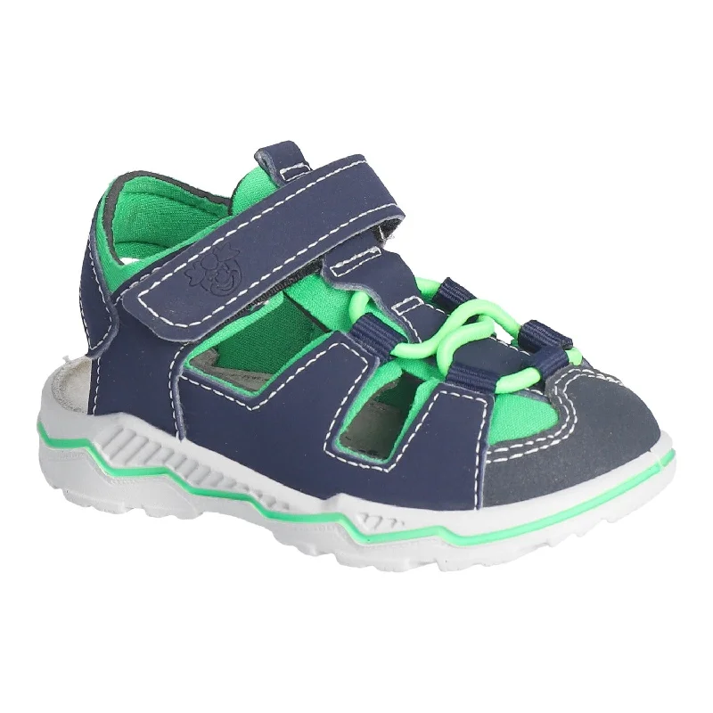 Ricosta Gery | Closed toe Waterproof Sandal | Navy & Neon Green