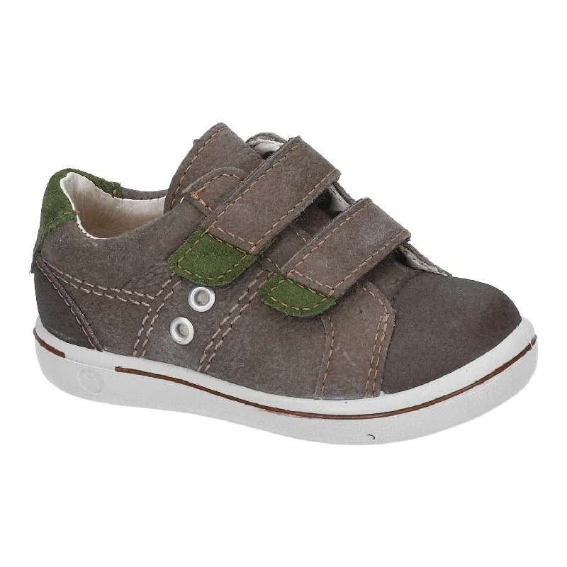 Ricosta Nippy | Leather Velcro Shoe | Meteor Grey & Olive