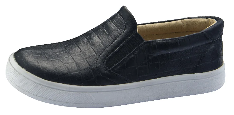 Old Soles Dressy Hoff Leather Sneakers, Black Weave