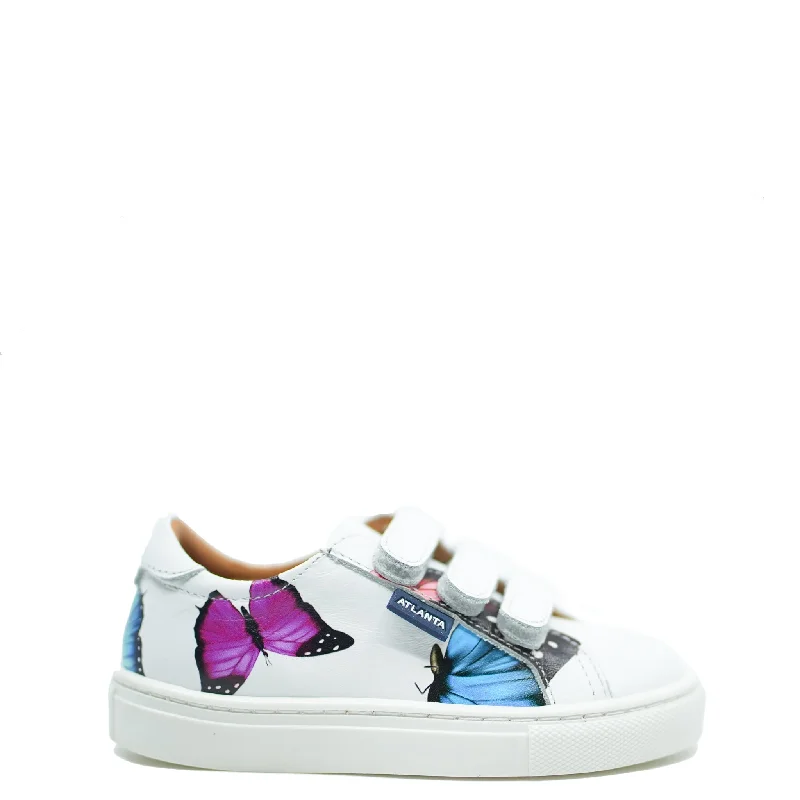 Atlanta Mocassin Butterfly Print Velcro Sneaker