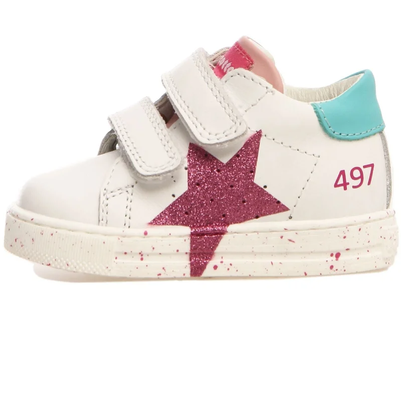 Falcotto Salazar VL Girl's Sneakers - White/Capri/Fuchsia