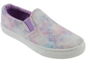 Girls Cloud Tie Dye Printed Faux Leather Sneaker