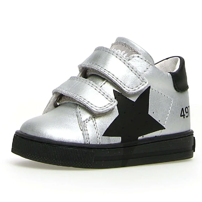 Falcotto Boy's and Girl's Salazar Vl Metallic Sneakers - Silver/Black