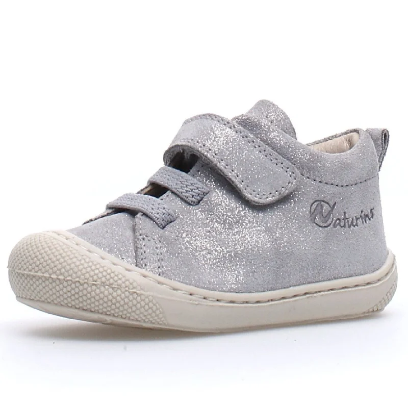 Naturino Girl's & Boy's Pichai Suede Sneakers - Glitter Silver