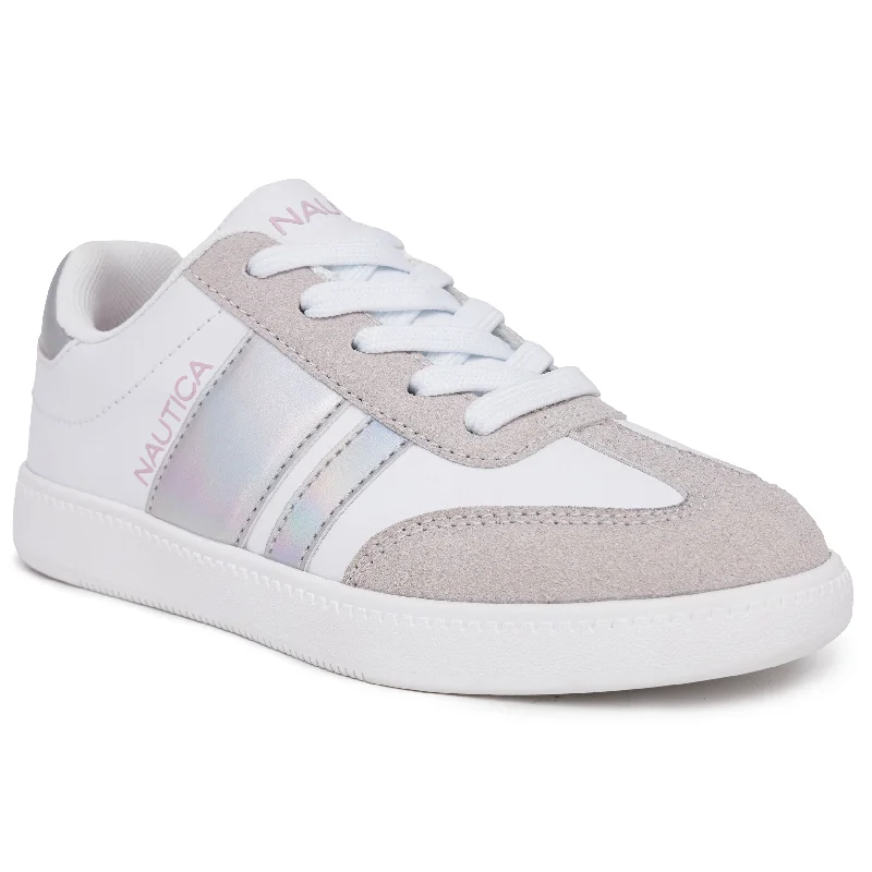 Nautica Girls' Holographic Lace-Up Sneaker