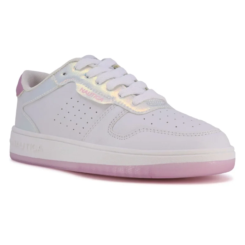 Nautica Girls' Holographic Lace-Up Sneaker