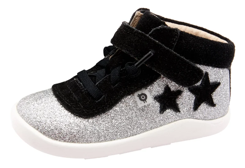 Old Soles Boy's & Girl's 8019 Star Avenue Sneaker - Glam Argent/Black Suede