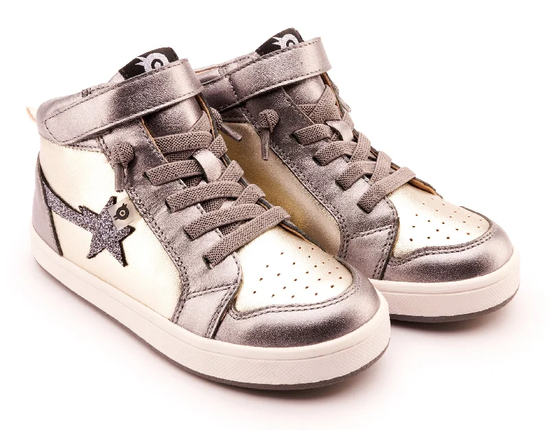 Old Soles Girl's 1007 Team-Star Casual Shoes - Titanium / Glam Gunmetal