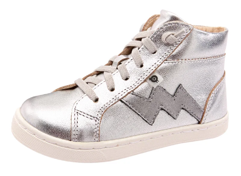 Old Soles Girl's & Boy's 6126 Bolty High Top Sneaker - Silver/Rich Silver