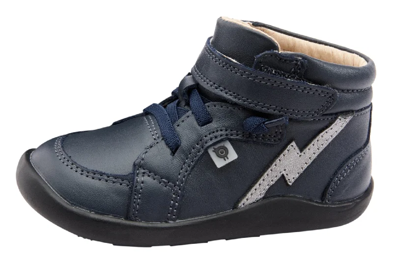 Old Soles Boy's and Girl's 8018 Light The Ground Sneakers - Navy/Rich Silver