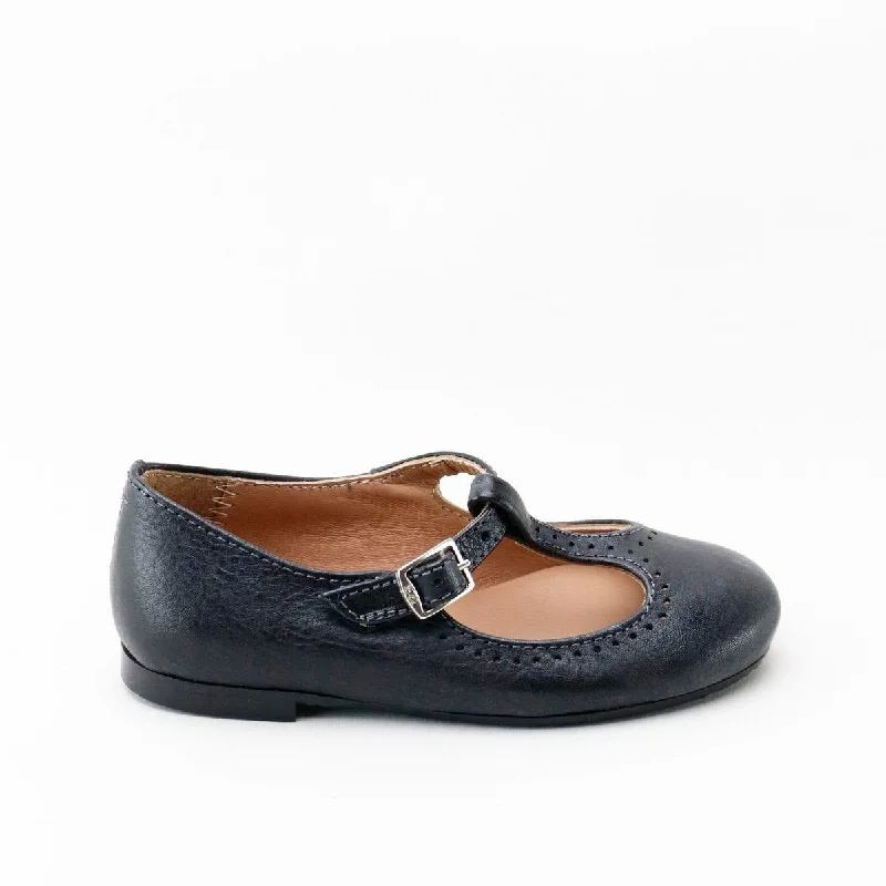 PAPANATAS BLACK LEATHER T-STRAP SHOE [FINAL SALE]