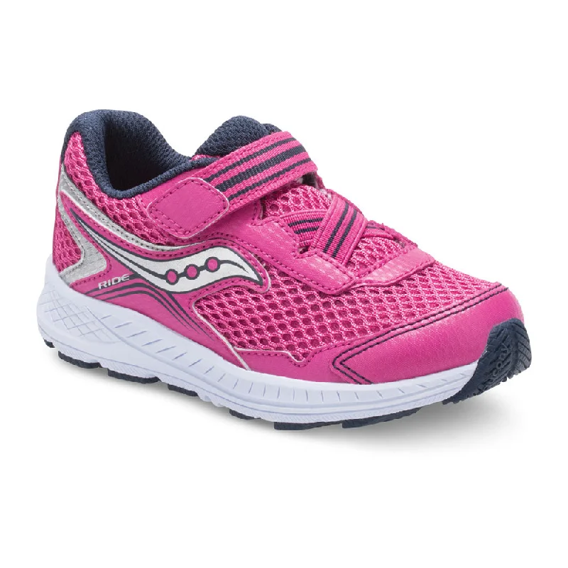 Saucony Pink/Silver Ride 10 Jr A/C Toddler/Children's Sneaker