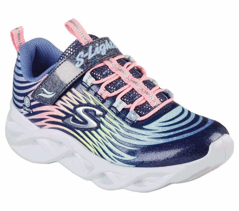 Skechers Navy Multi Mystic Bliss Twisty Brights Children's Sneaker