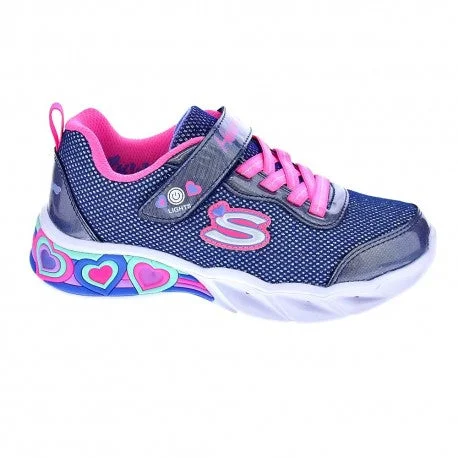 Skechers Navy Multi Sweetheart Lights Shimmer Spells