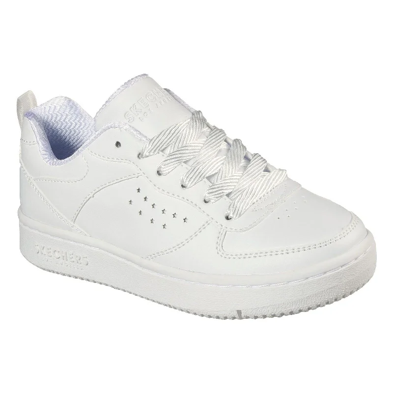 Skechers White Court Squad Pep Stars Child/Youth Sneaker