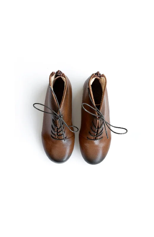 TANNERY & CO BROWN LEATHER BOOTIES [FINAL SALE]