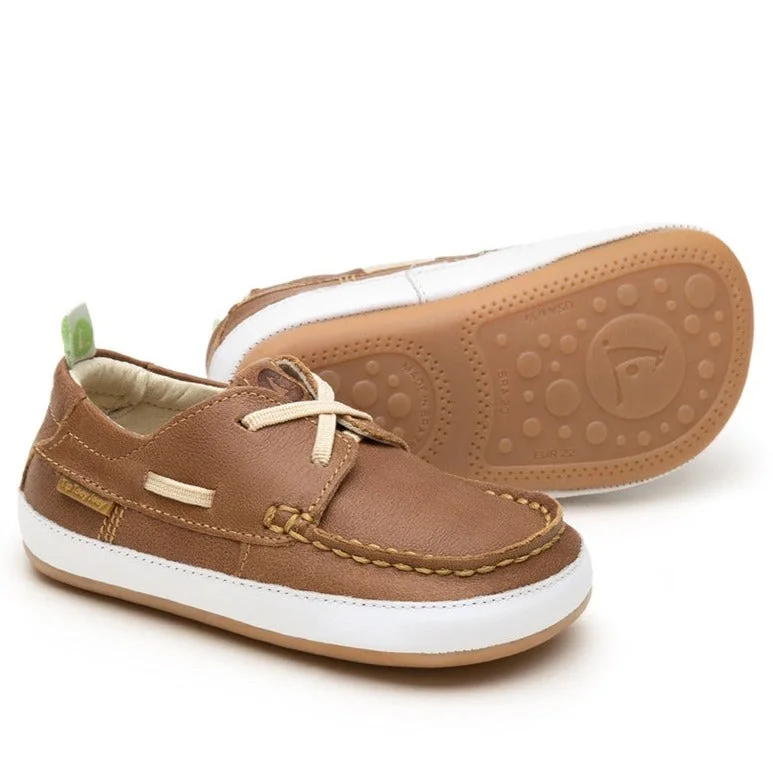 Tip Toey Joey Boy's Boaty Shoes, Whisky/White