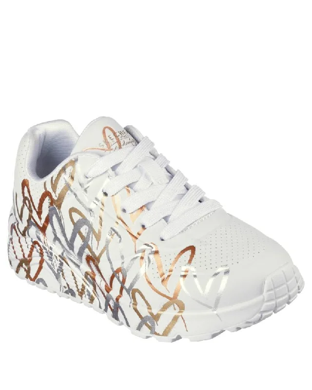 SKECHERS UNO LITE KIDS METALLIC LOVE SNEAKER