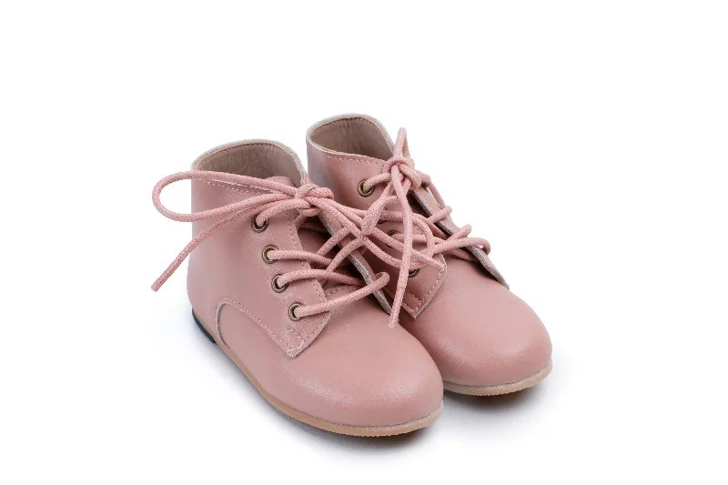 ZEEBRA LIGHT PINK LACE UP BOOTIE [FINAL SALE]